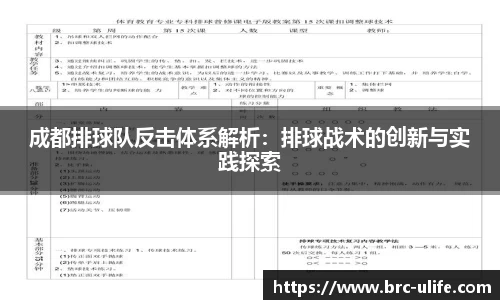 成都排球队反击体系解析：排球战术的创新与实践探索