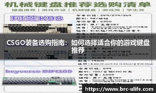 CSGO装备选购指南：如何选择适合你的游戏键盘推荐